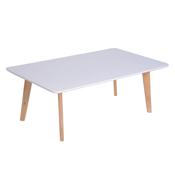 prezzo Tavolino Stile Nordico in Legno Bianco 120x70x45 cm