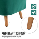 Poltrona in Velluto con Gambe in Legno  Verde-6