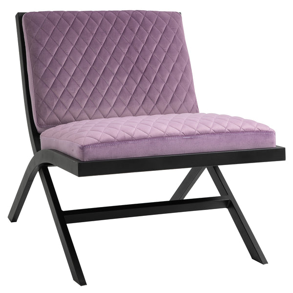 Poltrona Imbottita in Acciaio e Poliestere Effetto Trapuntato 65x82x68 cm  Viola online