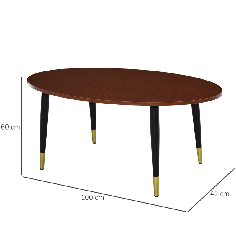 Tavolino Ovale da Caffè 100x60x42 cm in Legno e Acciaio – acquista su  Giordano Shop