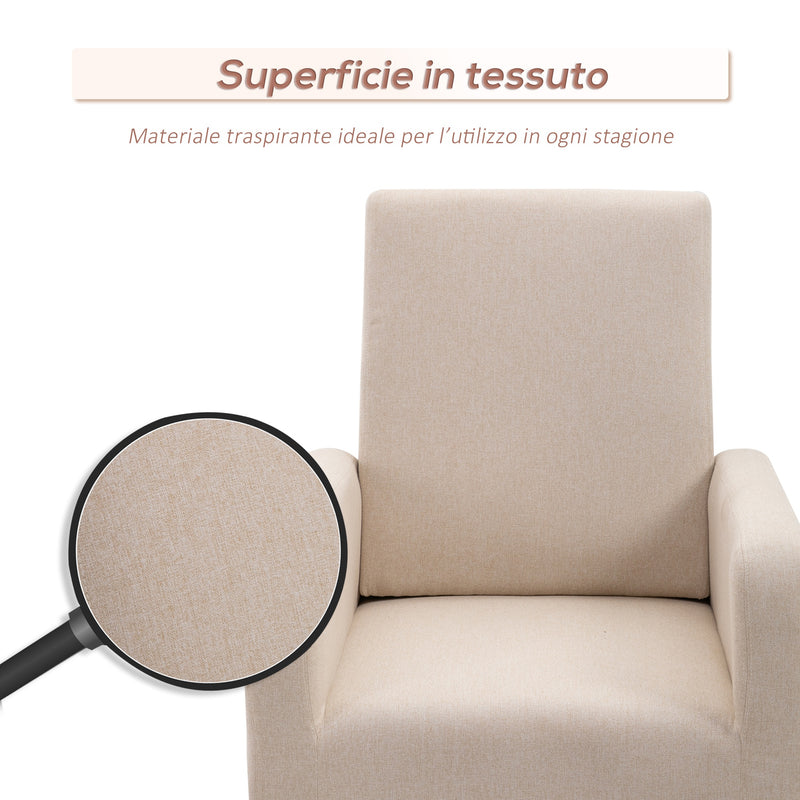 Poltrona a Dondolo 63,5x115x93 cm in Legno Beige – acquista su Giordano Shop