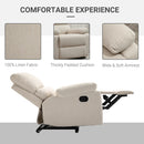 Poltrona Relax Reclinabile Manuale in Tessuto Beige-6