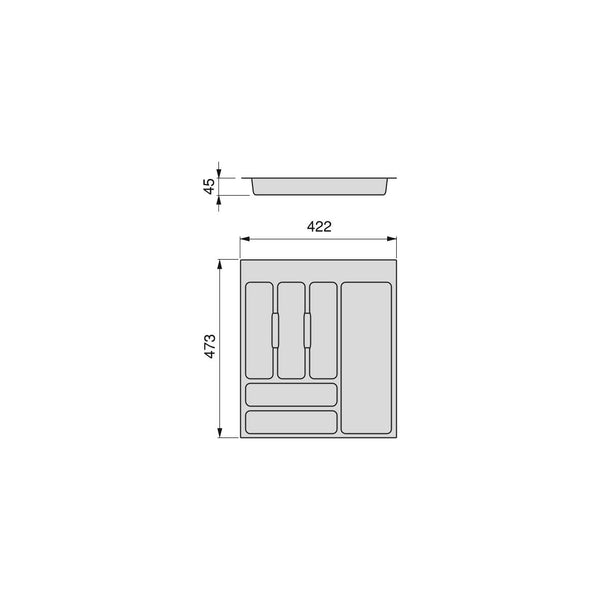 Portaposate Optima Vertex/Concept 500mm M 500 Plastica Grigio Antracite Emuca prezzo