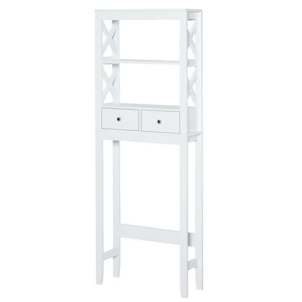 prezzo Mobile Scaffale Salvaspazio 2 Cassetti 3 Mensole 60x20x165 cm  Bianco