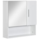 Mobiletto Specchiera da Bagno 2 Ante 1 Ripiano 54x15,2x55,3 cm in Legno Bianco-1