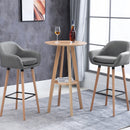 Set 2 Sgabelli da Bar 55x48x100 cm in Tessuto Grigio-2