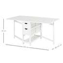 Consolle Allungabile con Cassetti 150x80x74 cm  Bianco-3