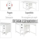 Consolle Allungabile con Cassetti 150x80x74 cm  Bianco-5