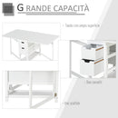 Consolle Allungabile con Cassetti 150x80x74 cm  Bianco-6