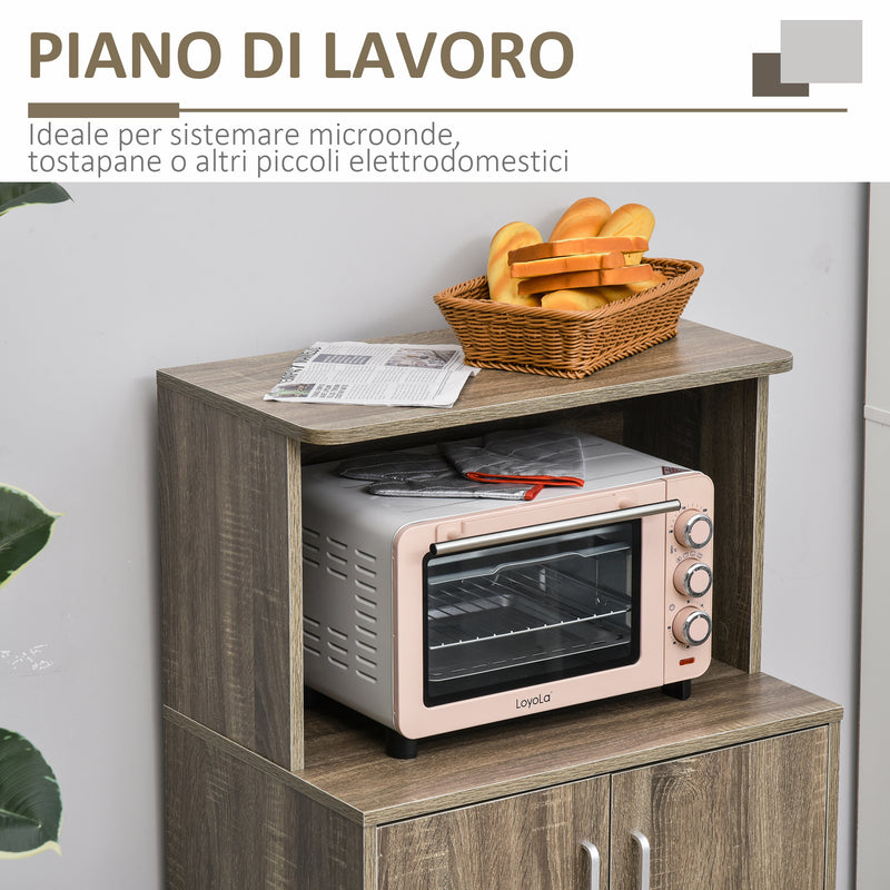 Mobile Cucina Multiuso 60.4x40,3x97 cm con Ripiano per Forno a