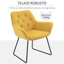 Poltroncina Imbottita 70x66,5x82 cm in Tessuto Effetto Velluto Giallo-4