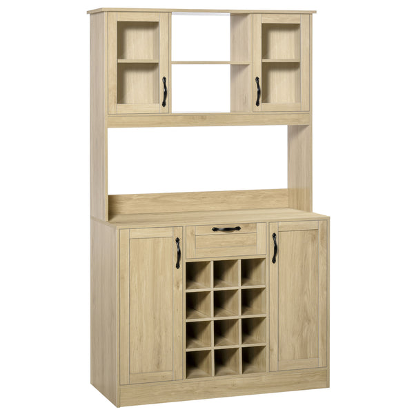 Mobile Credenza Alta da Cucina 106x48x180 cm in Legno Rovere prezzo