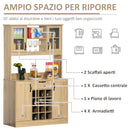 Mobile Credenza Alta da Cucina 106x48x180 cm in Legno Rovere-4