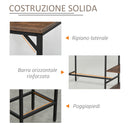 Set Tavolo Alto 109x60x100 cm e 2 Sgabelli in Metallo e Truciolare Marrone-7