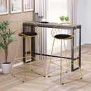 Set 2 Sgabelli Alti da Bar 52,5x47x97 cm in Metallo Oro-2