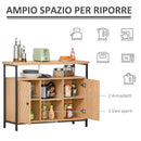 Credenza con Ante e Vani Aperti 100x35x80cm in MDF Rovere-4