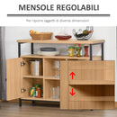 Credenza con Ante e Vani Aperti 100x35x80cm in MDF Rovere-5