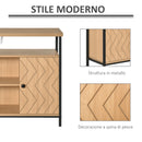 Credenza con Ante e Vani Aperti 100x35x80cm in MDF Rovere-7