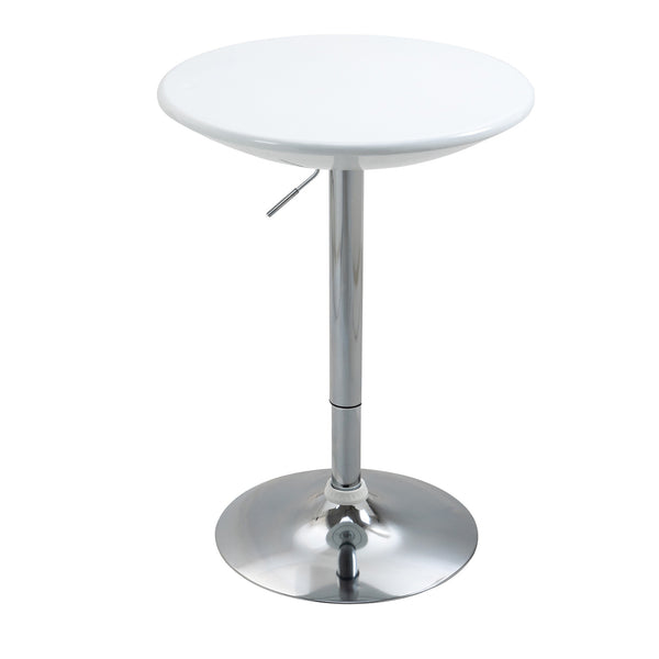 Tavolino da Bar Ø61x76-97 cm in Acciaio e ABS Bianco sconto