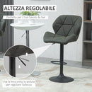 Set 2 Sgabelli da Bar 51,5x57,5x93-114,5 cm in Similpelle Grigio-4