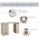 Scrivania da Ufficio 120x49x72 cm 3 Cassetti 3 Scaffali in Legno-5