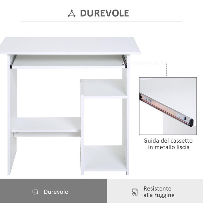 Scrivania da Ufficio Compatta 80x45x75 cm in Legno Bianco – acquista su  Giordano Shop