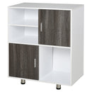 Libreria Mobiletto 5 Ripiani 2 Ante 80x40x96 cm in Truciolare  Bianco-1