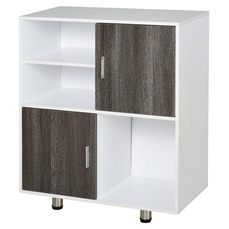 Libreria Mobiletto 5 Ripiani 2 Ante 80x40x96 cm in Truciolare  Bianco-1