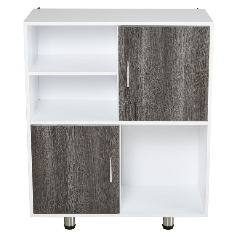 Libreria Mobiletto 5 Ripiani 2 Ante 80x40x96 cm in Truciolare  Bianco-4