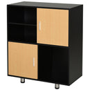 Libreria Mobiletto 5 Ripiani 2 Ante 80x40x96 cm in Truciolare  Nero-1