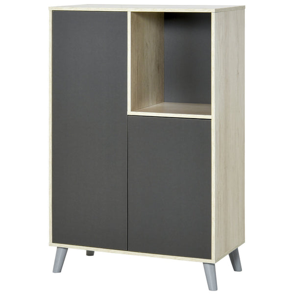 acquista Mobile Libreria 2 Ante e Vano Aperto 80x40x120 cm  Grigio Scuro