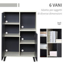 Libreria Moderna 80x40x120 cm 2 Ante 1 Ripiano Grigio Scuro-4