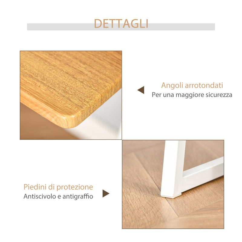 Scrivania da Ufficio 104x50x128 cm in MDF e Metallo Colore Legno-7