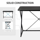 Scrivania da Ufficio Compatta 100x60x75,5 cm in Metallo e MDF Nera-7