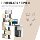 Scrivania da Ufficio 120x60x148 cm con Libreria in Legno Multicolore-4