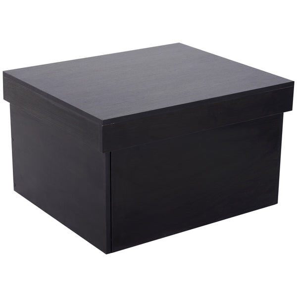 acquista Scatola Multiuso in Legno con Cassetto Scorrevole Nero 70x60x42 cm