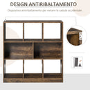 Libreria 3 Ripiani 8 Vani 97,5x30x100 cm in MDF Marrone Rustico-6