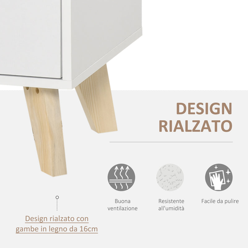 Mobile Multiuso 3 Cassetti 3 Ripiani 60x40x100 cm in Legno Bianco –  acquista su Giordano Shop