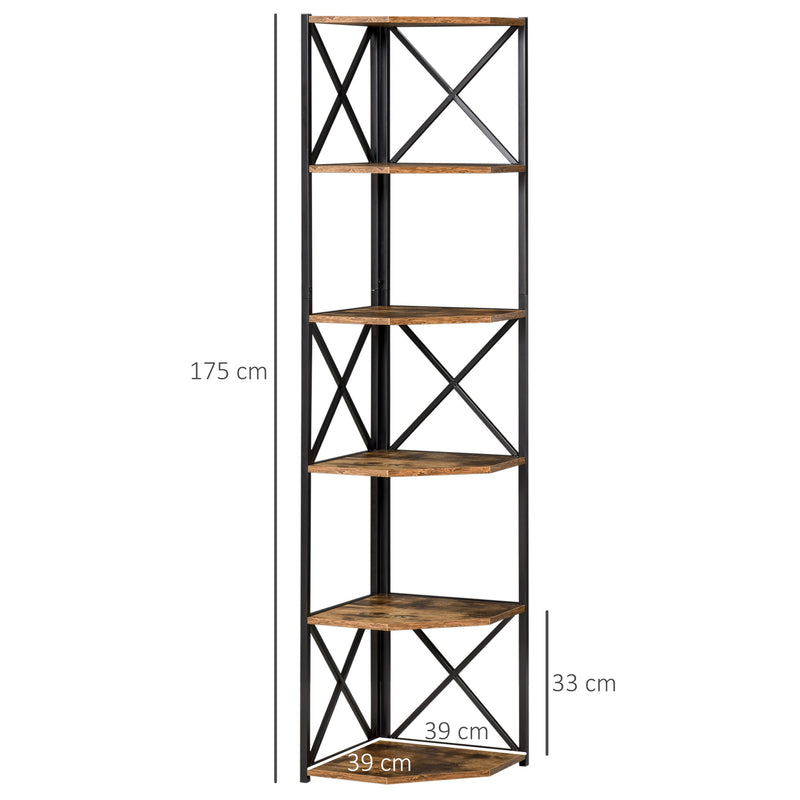 Scaffale angolare in legno rustico, scaffale da parete, scaffale sospeso a  3 livelli -  Italia