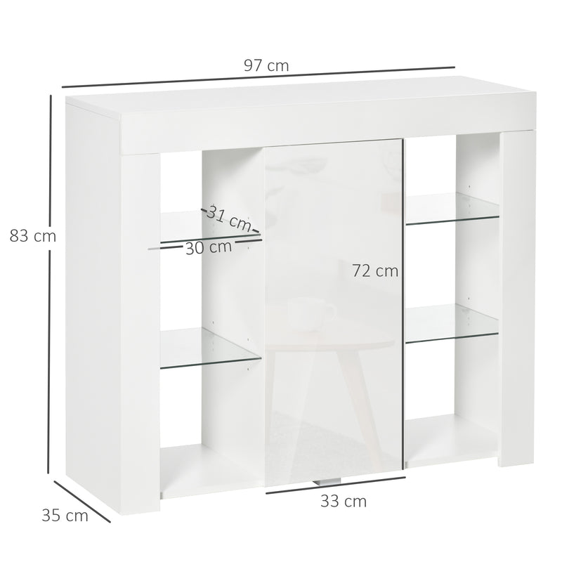 Credenza Moderna 60x40x95 cm Salvaspazio in Legno e Vetro Bianco – acquista  su Giordano Shop