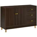 Credenza 3 Cassetti 2 Ante 120x42,5x80 cm in MDF Marrone-1