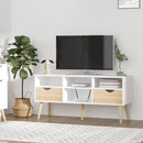 Mobile TV 117x39x57 cm in Truciolare Bianco e Rovere-2