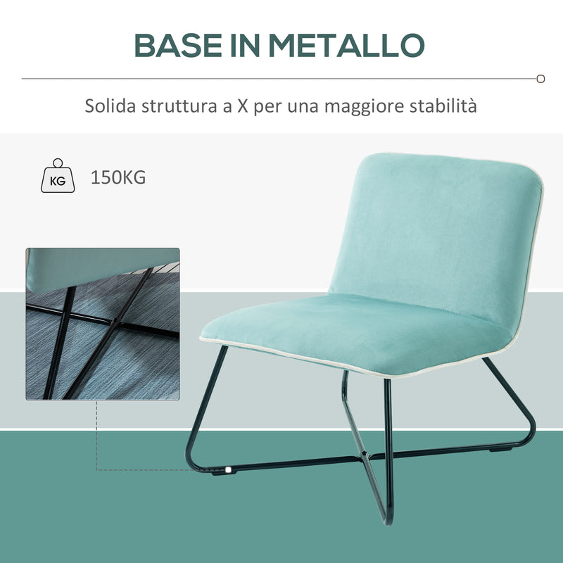 Poltrona Imbottita 55x69x68 cm in Velluto Verde – acquista su Giordano Shop