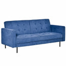 Divano Letto 3 Posti 187x91x85 cm in Tessuto Blu-1