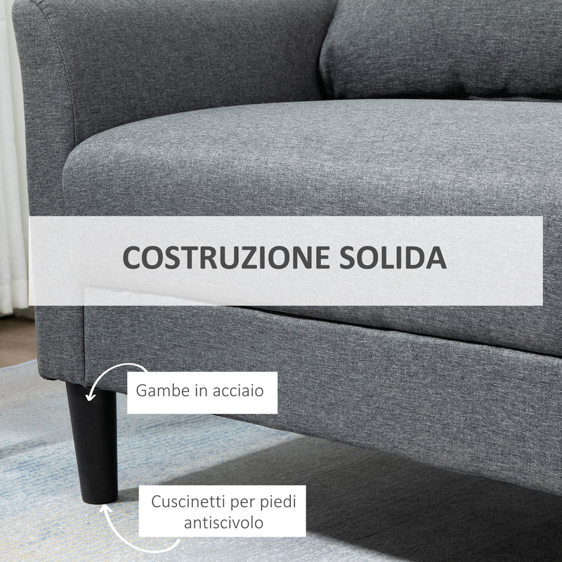 Divano 2 Posti 137x78x78 cm in Tessuto Effetto Lino Beige – acquista su  Giordano Shop