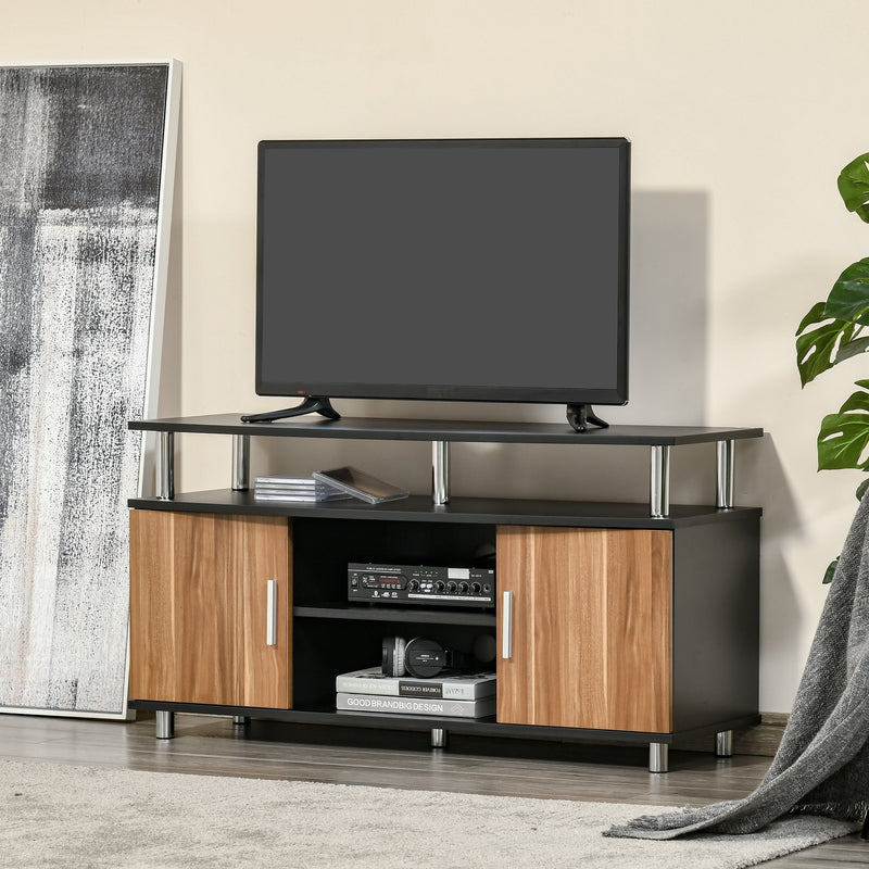 Mobile TV 105x40x55 cm per TV fino a 45 Nero e Marrone-2