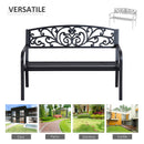 Panchina da Giardino 2 Posti 127x60x87 cm in Metallo Nero-5