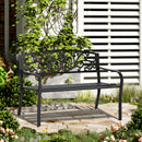 Panchina da Giardino 2 Posti 127x60x87 cm in Metallo Nero-8