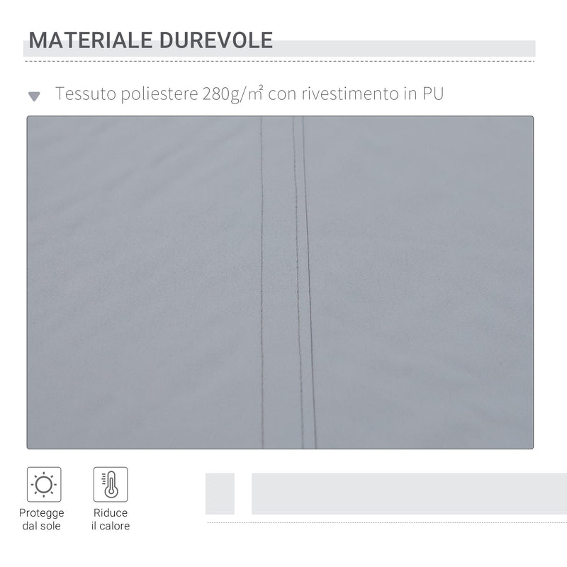 Tenda da Sole Avvolgibile a Parete 395x245 cm in Metallo e Poliestere Grigio-8