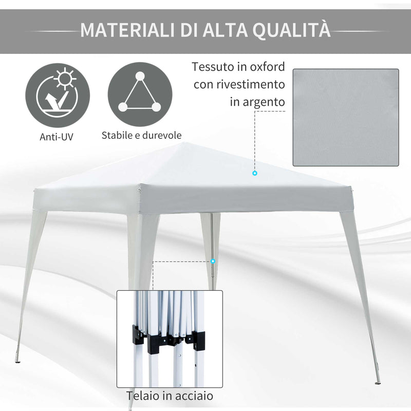 Gazebo Pop-up Impermeabile Bianco 3x3m -4